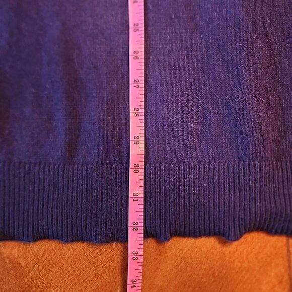 GAP Maternity Comfy Merino Wool Knit Sweater Dress, Medium, Navy Blue Rainbow - Picture 4 of 7